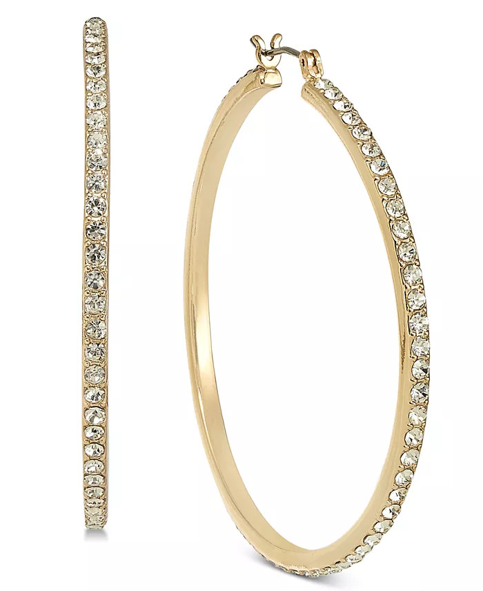 Large Pavé Medium Hoop Earrings , 2", Created for Macy's | Macys (US)
