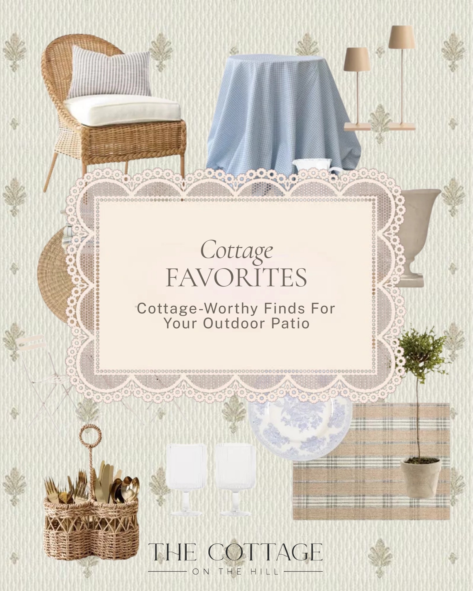 Summer entertaining done the cottage way ✨ 

A few outdoor favorites: a wicker chair, a plaid outdoor rug, blue and white tableware, woven cutlery holders, and those charming details that make an outdoor table feel just as considered as the one inside. 

All linked here 🤍 

#LTKhome