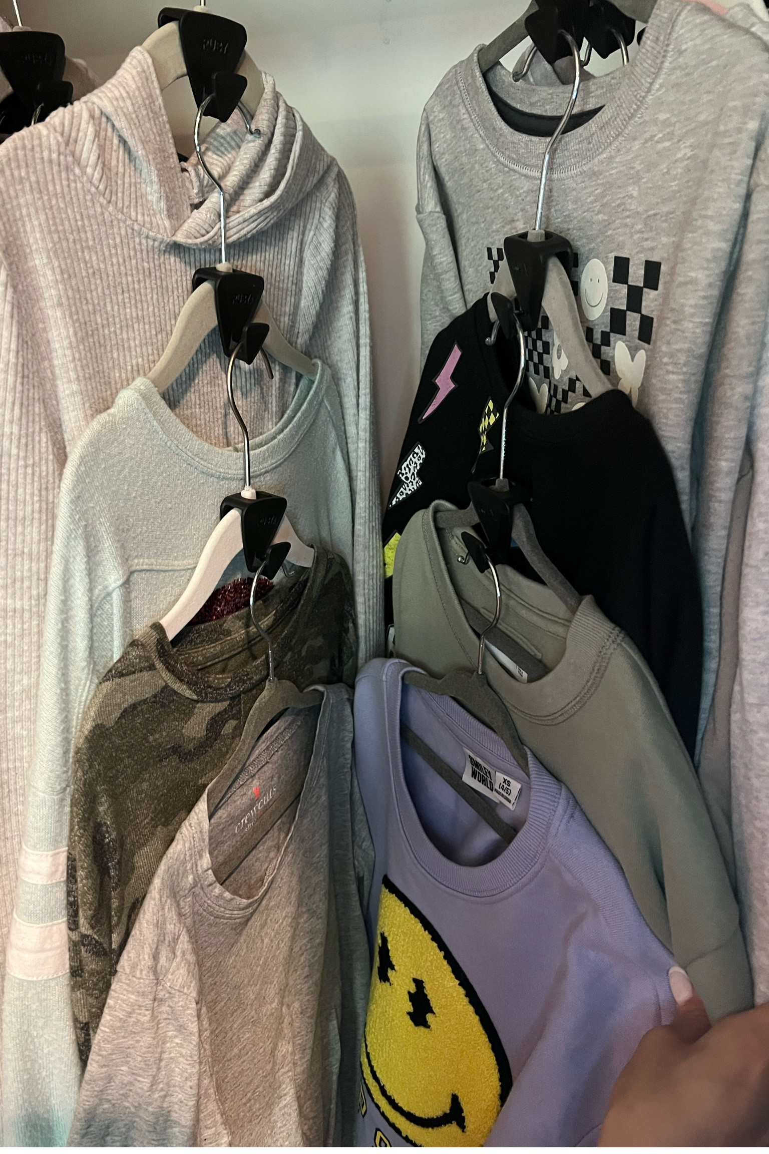 Space saving hanger expanders!
Perfect for small closets or just for organization 🖤
Perfect for back to school clothing refresh 

#LTKBacktoSchool #LTKhome #LTKfamily