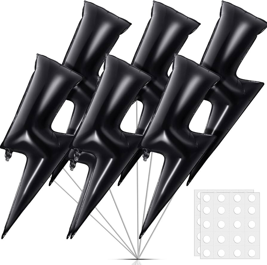 6 Pcs 45 Inch Black Lightning Bolt Balloons Large Flash Foil Party Balloons Flash Birthday Party ... | Amazon (US)