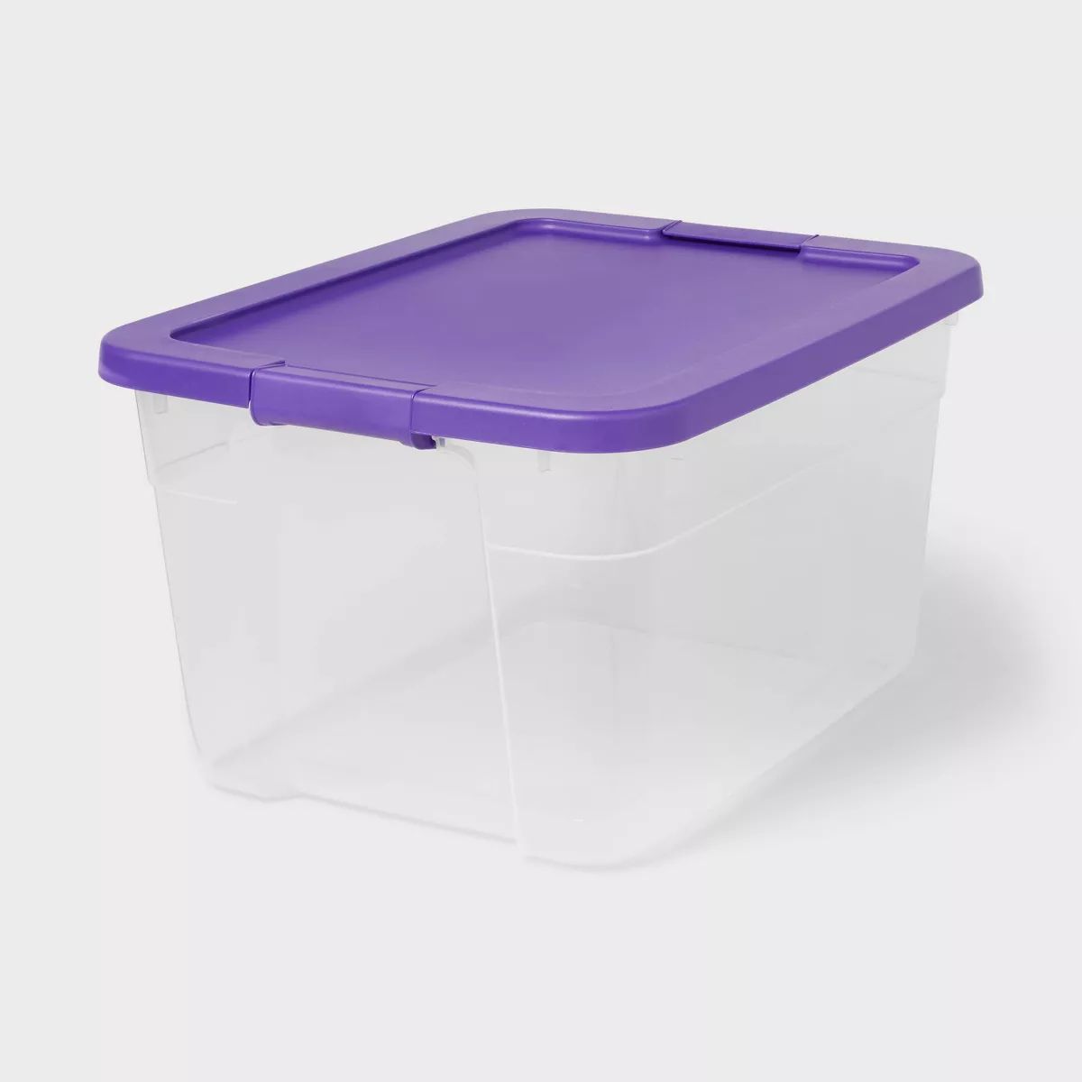 66qt Latching Clear Storage Bin Purple Lid - Brightroom™ | Target