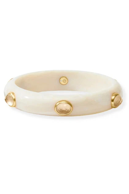 Julie Vos Carnaby Colette Iridescent Champagne Stone Bangle Bracelet | The Willow Tree