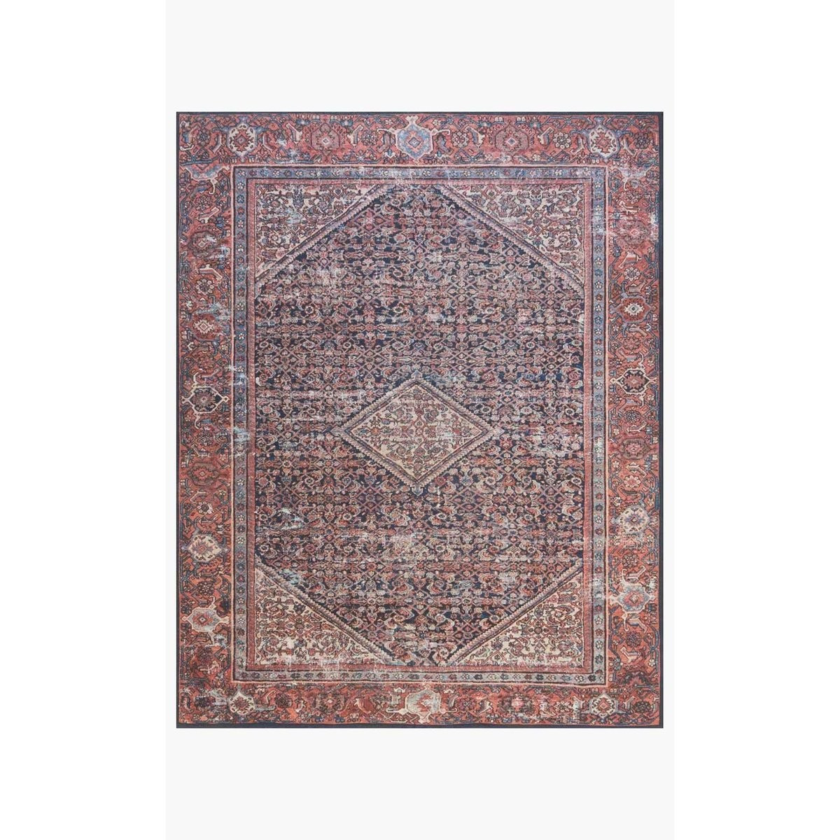 Magnolia Home Lucca LF-08 Navy / Red Area Rug | France and Son