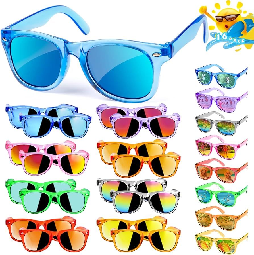 Kids Sunglasses Bulk Party Favors - 16 Packs Boys Girls Sunglasses for Kids Age 3-8 with UV 400 P... | Amazon (US)