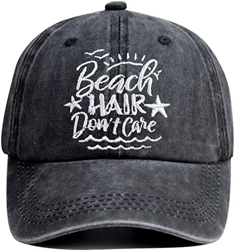 HHNLB Beach Hair Don’t Care Hat, Washed Cotton Adjustable Embroidered Baseball Cap | Amazon (US)