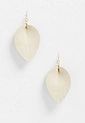 Ivory Faux Leather Drop Earrings | Maurices