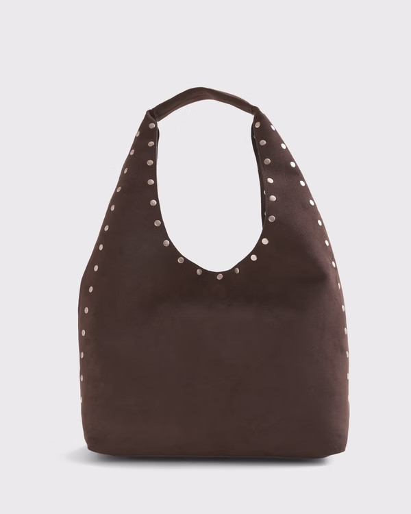 Women's Studded Vegan Suede Tote Bag | Women's Accessories | Abercrombie.com | Abercrombie & Fitch (US)