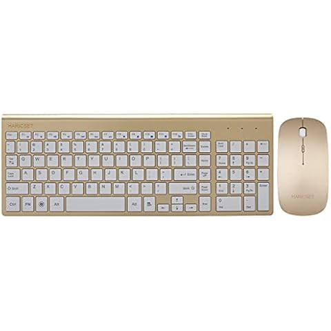 HARICSET Multi-Device Bluetooth Keyboard Combo, Portable Mini Dual Mode (BT+2.4G) Rechargeable Wi... | Amazon (US)