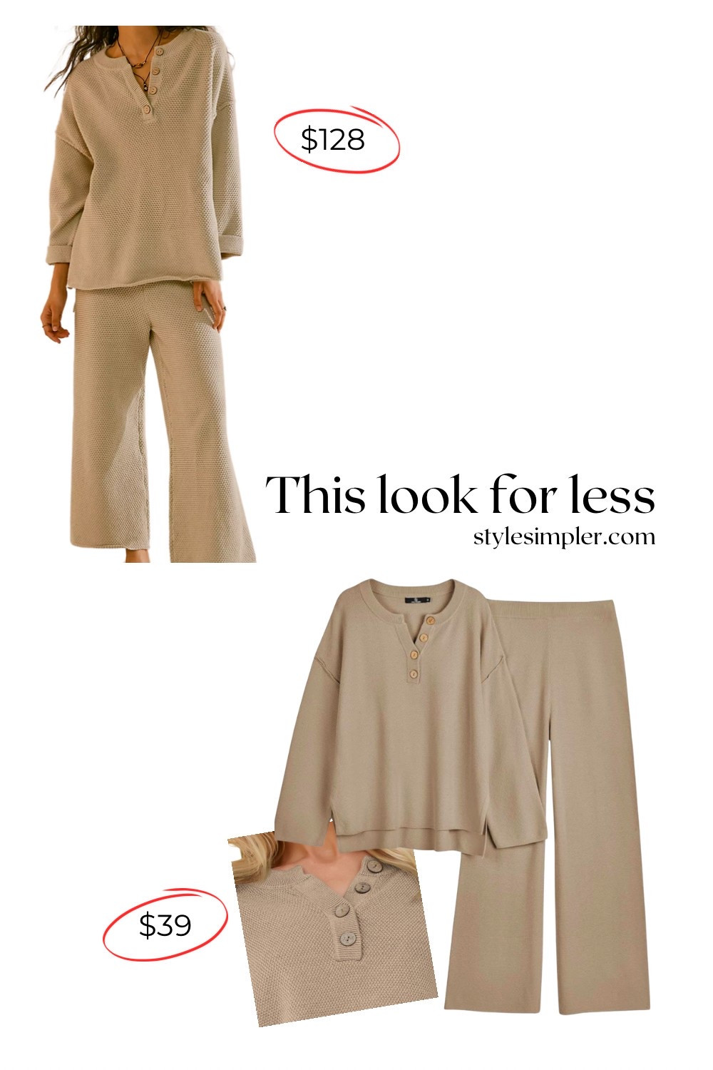 Free people Hailee sweater set is so comfy and cute but for a fraction of the price and similar look save with this dupe.  

#LTKTravel #LTKFindsUnder50 #LTKStyleTip