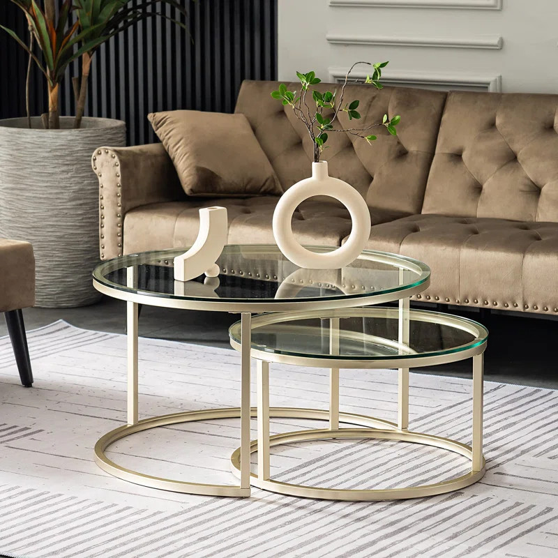 Armijo Round Nesting Coffee Table and End Table Sets,Vintage Side Tables | Wayfair North America