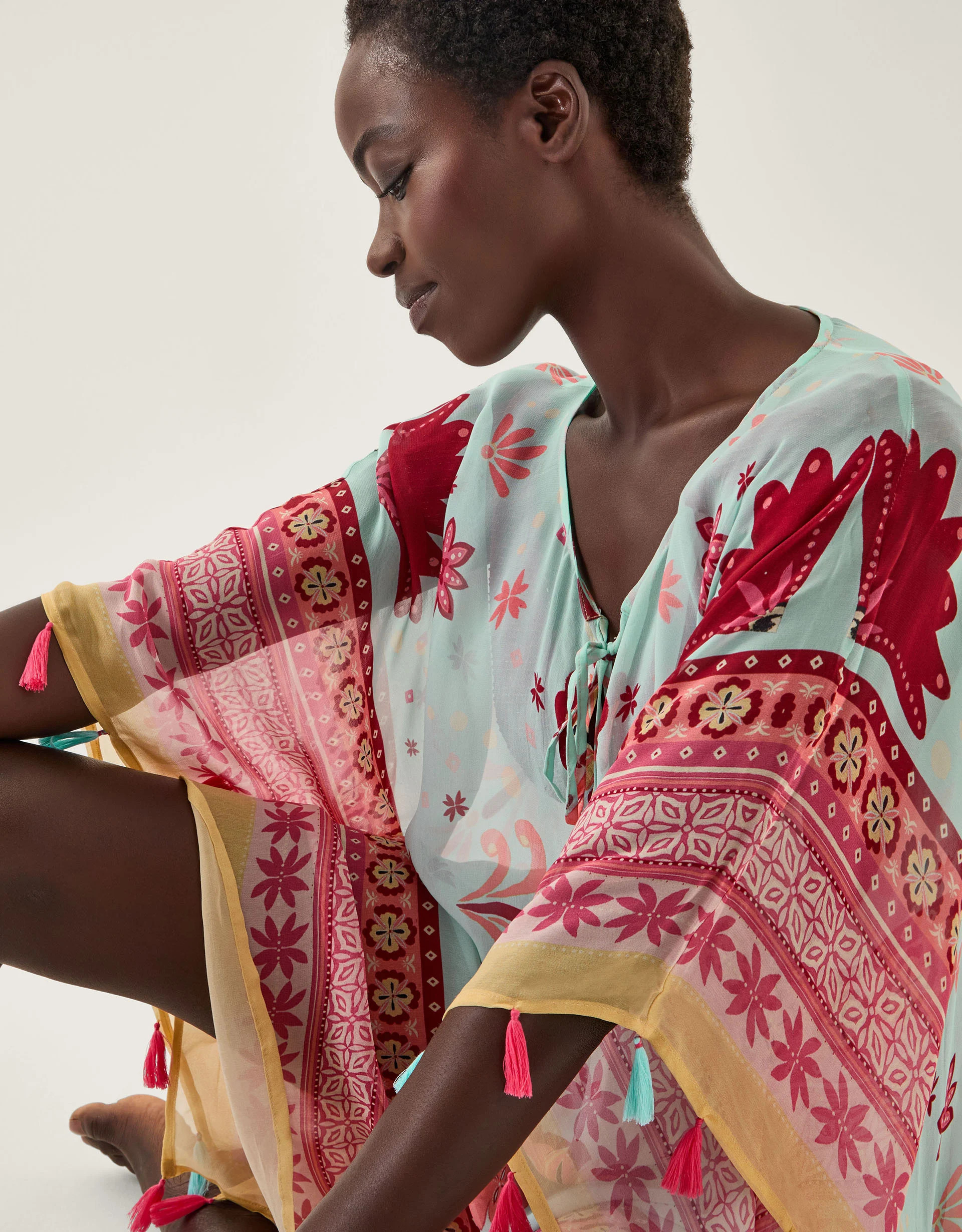 Abbie Floral Mini Kaftan | Monsoon (UK)