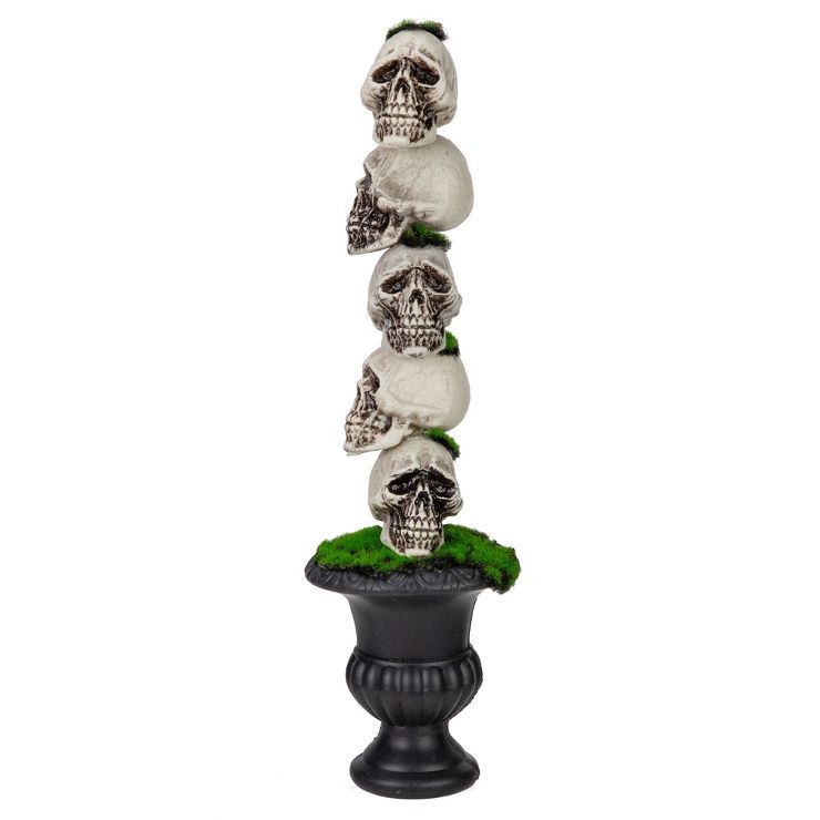 Northlight 16" Skull Tower Topiary in Urn Halloween Decoration | Target