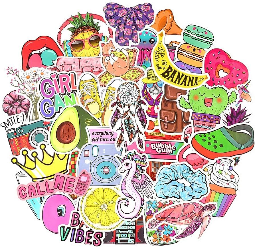 QTL VSCO Stickers for Teen Girls Cute Stickers for Hydroflask Waterproof Stickers for Tween Girls... | Amazon (US)