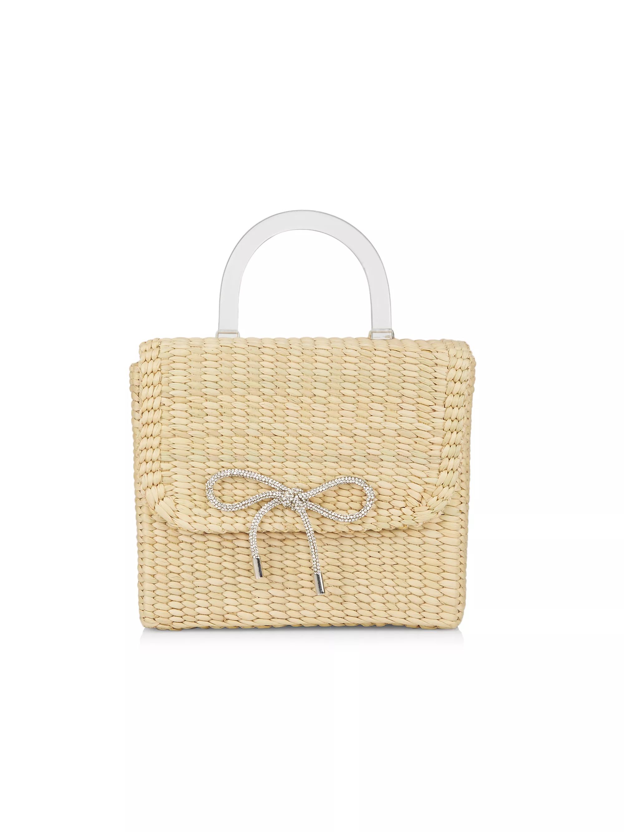 The Bow Woven Top-Handle Bag | Saks Fifth Avenue
