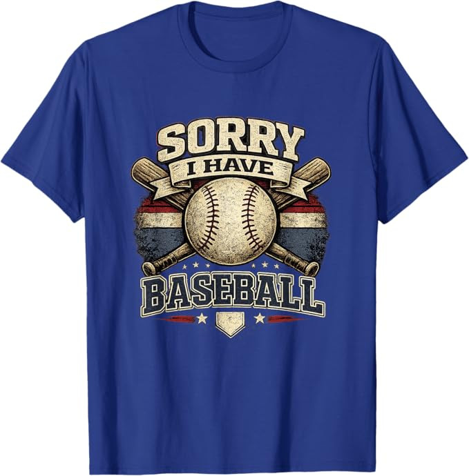 Sorry I Have Baseball Vintage Retro Graphic T-Shirt | Amazon (US)