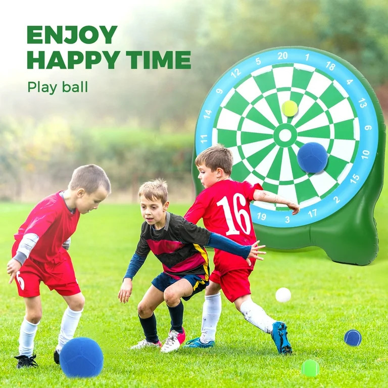 Wfun 6FT Inflatable Dart Board with Sticky Balls, Indoor/Outdoor Sport Fun Party Play Game Toys | Walmart (US)