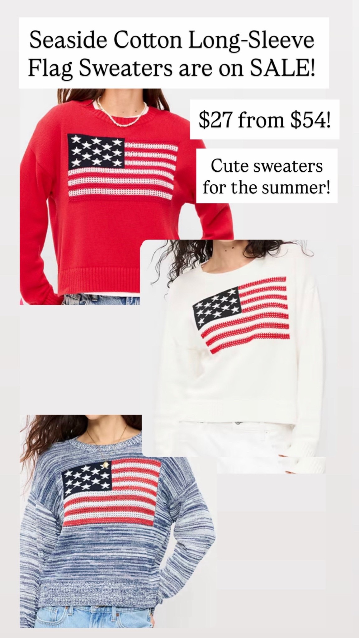 Flag sweaters for women are on sale right now. Summer sweaters for women.

#LTKSaleAlert