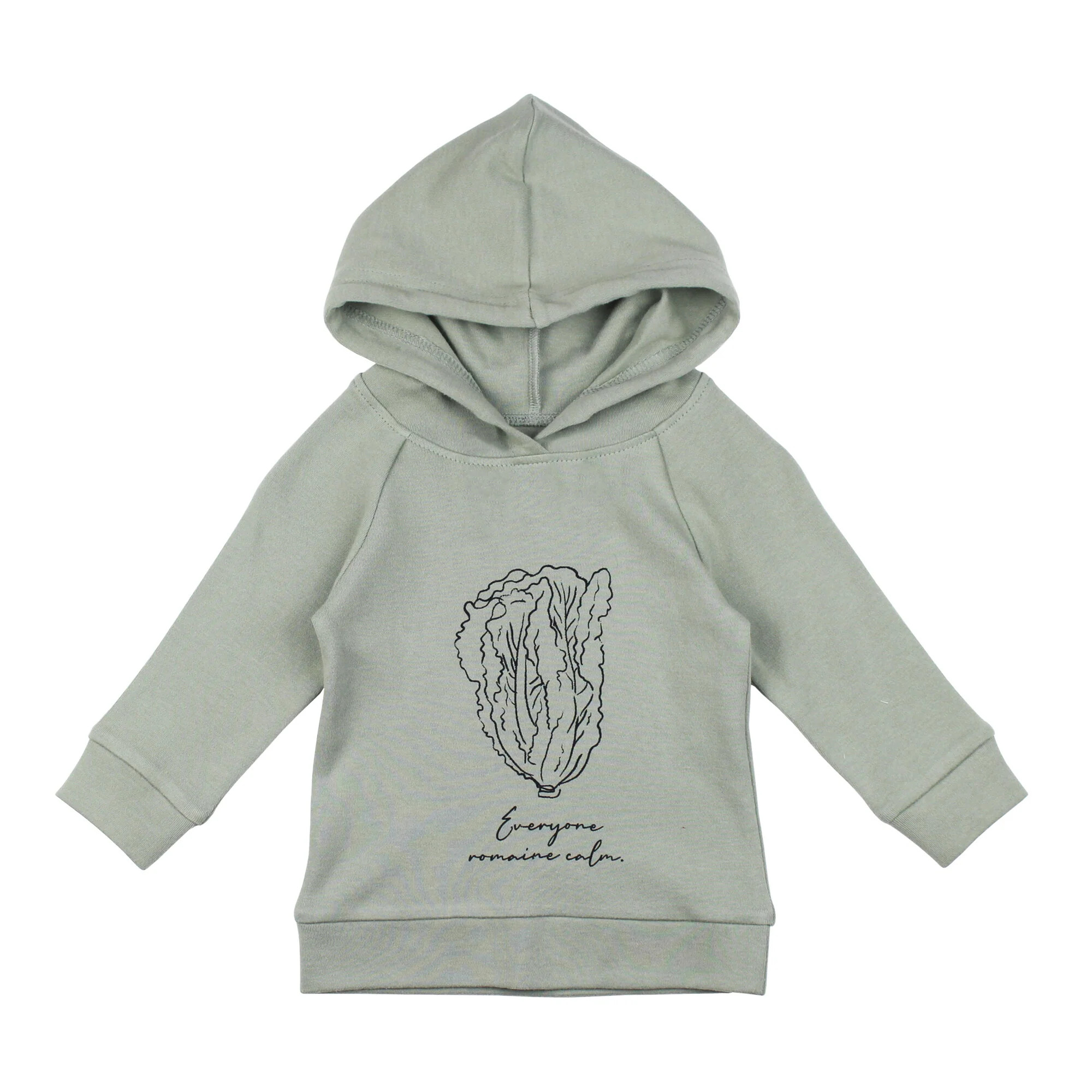 Organic Raglan Hoodie in Seafoam Lettuce | L'ovedbaby