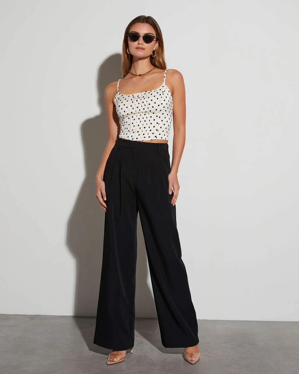 Kyla Polka Dot Sleeveless Top | VICI