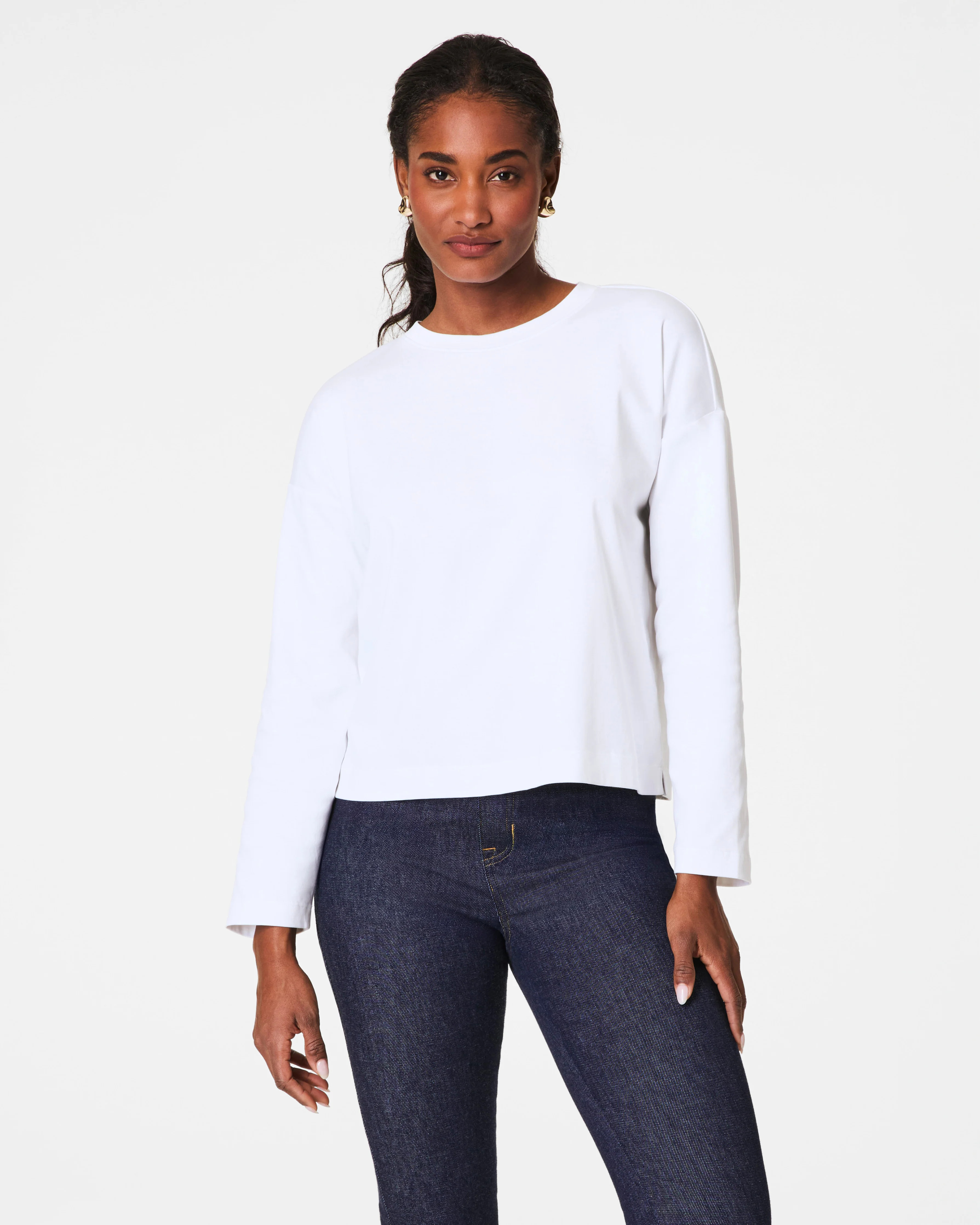 SPANX® Cotton Long Sleeve Crewneck Top | Spanx