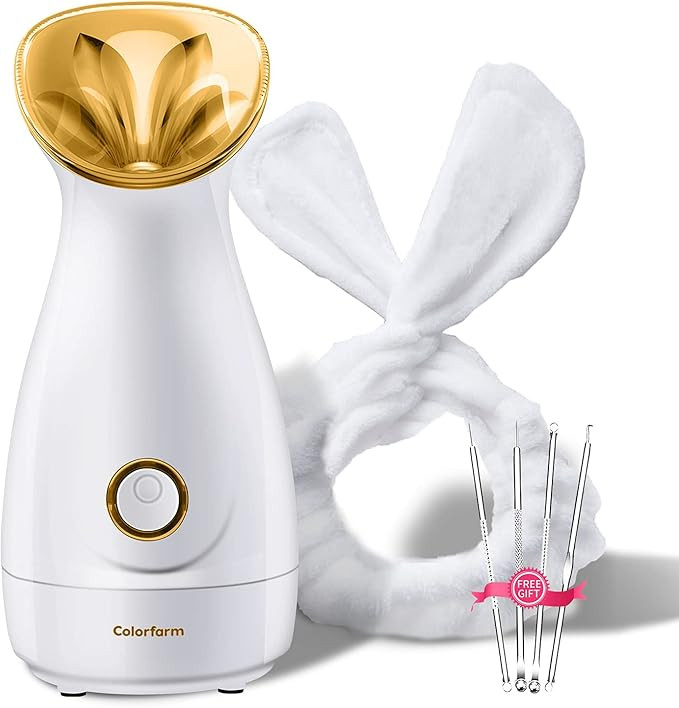 Colorfarm Facial Steamer Nano Ionic Hot Mist Face Steamer Home Sauna SPA Face Humidifier Atomizer... | Amazon (US)