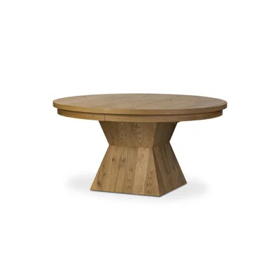 Leif Round Extension Dining Table 60"-Aged Natural Oak Veneer | Wayfair North America