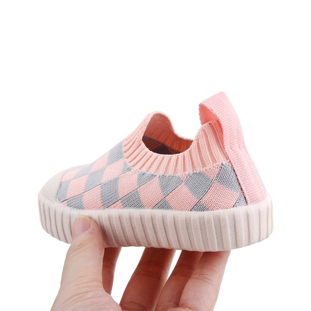 Pudcoco Baby Girls Boys Flat Shoes Knitted Soft Sole Non-slip checkerboard Indoor Outdoor Toddler... | Walmart (US)
