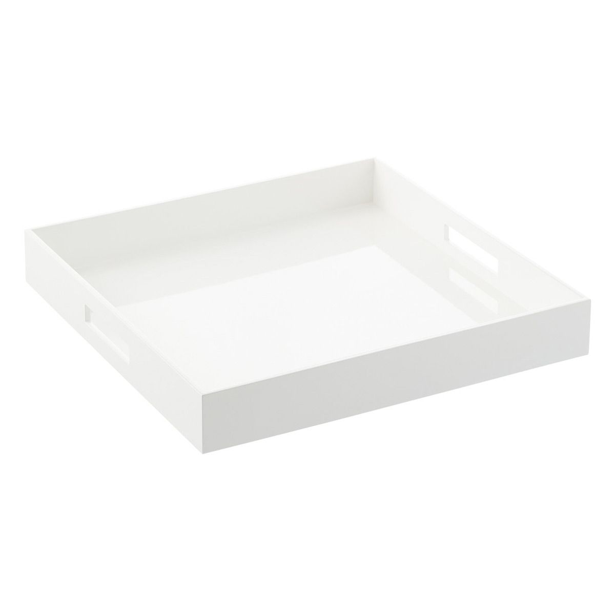 Square Lacquer Tray White | The Container Store