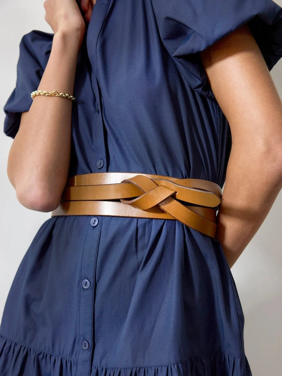 Chic Leather Bridle Wrap Belt in Brown - Brochu Walker | Brochu Walker