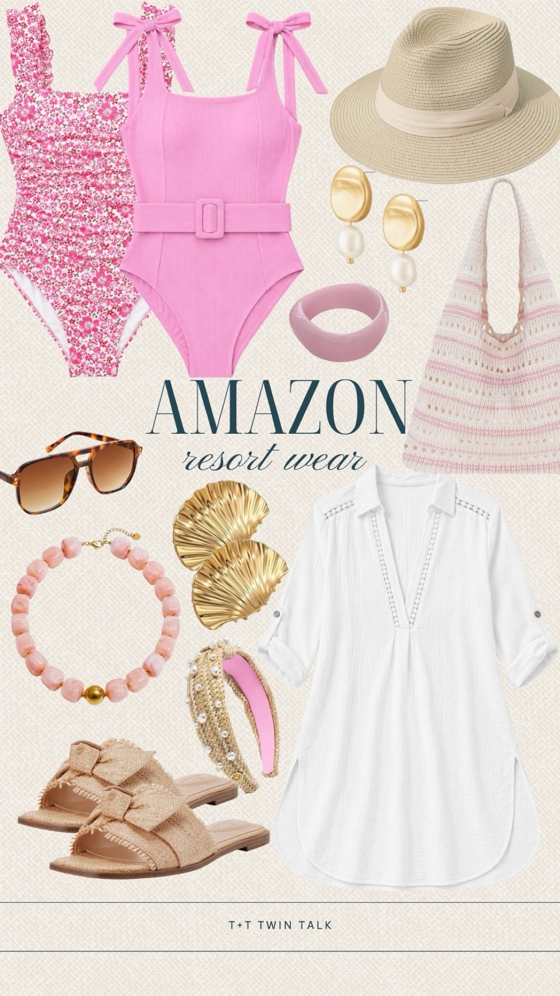 Amazon resort wear finds for pool days, vacation dinners, and everything in between. This mix has easy staples, fun accessories, and pretty extras that make packing so much more fun. Pink, raffia, and gold always feel right for a getaway.

#LTKgrwm #LTKSeasonal #LTKootd