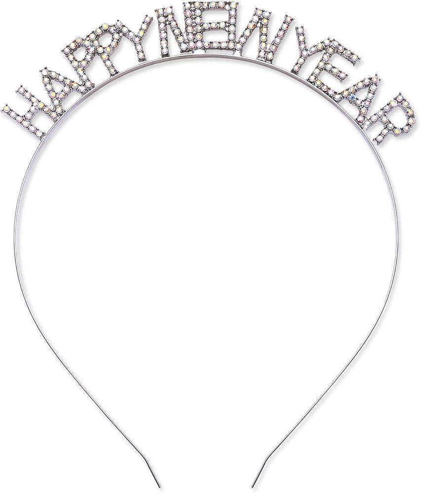 Christmas Headbands Xmas Rhinestone HAPPY NEW YEAR Hairbands Crystal Snowflake Merry Christmas Cr... | Amazon (US)