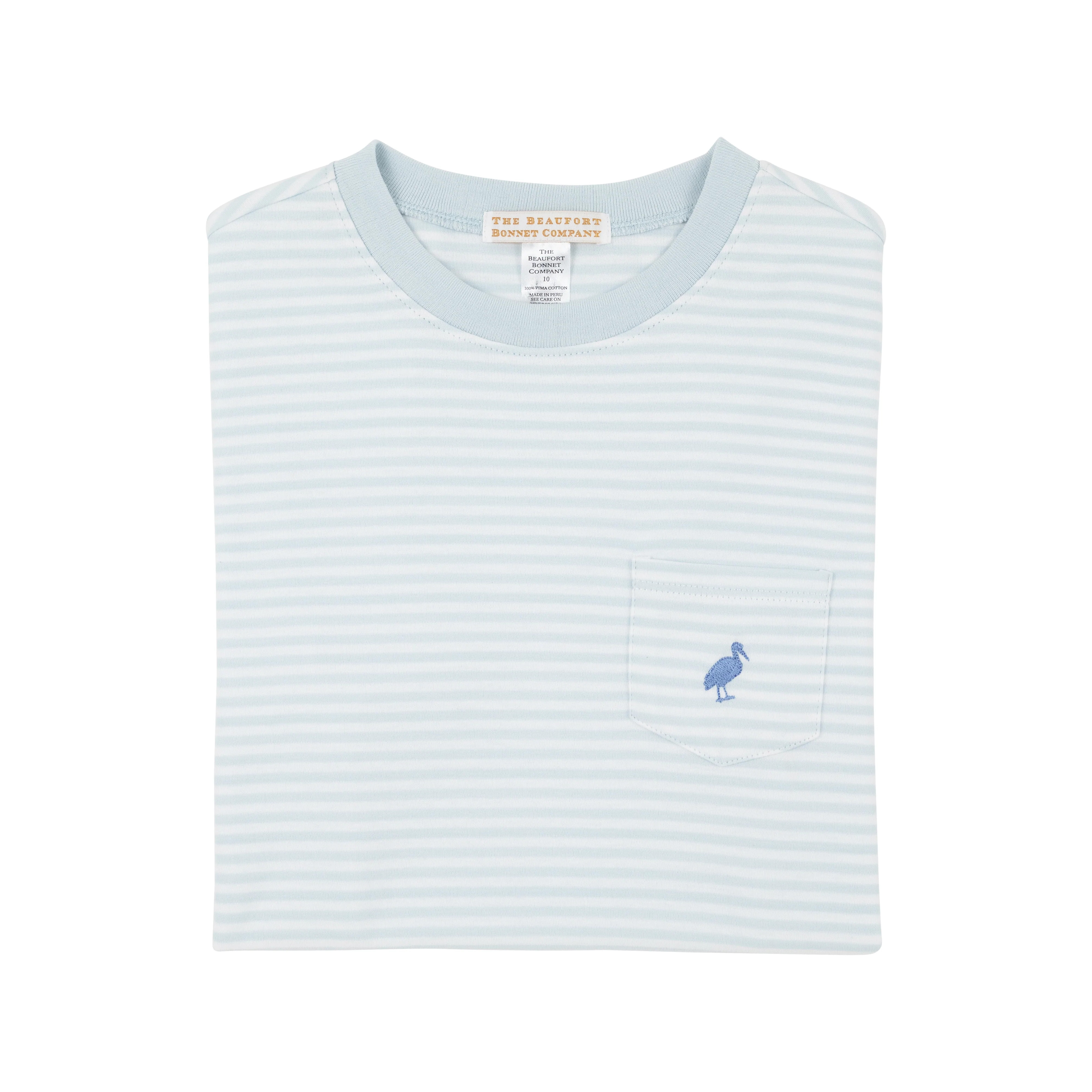 Carter Crewneck - Buckhead Blue Stripe with Park City Periwinkle Stork | The Beaufort Bonnet Company