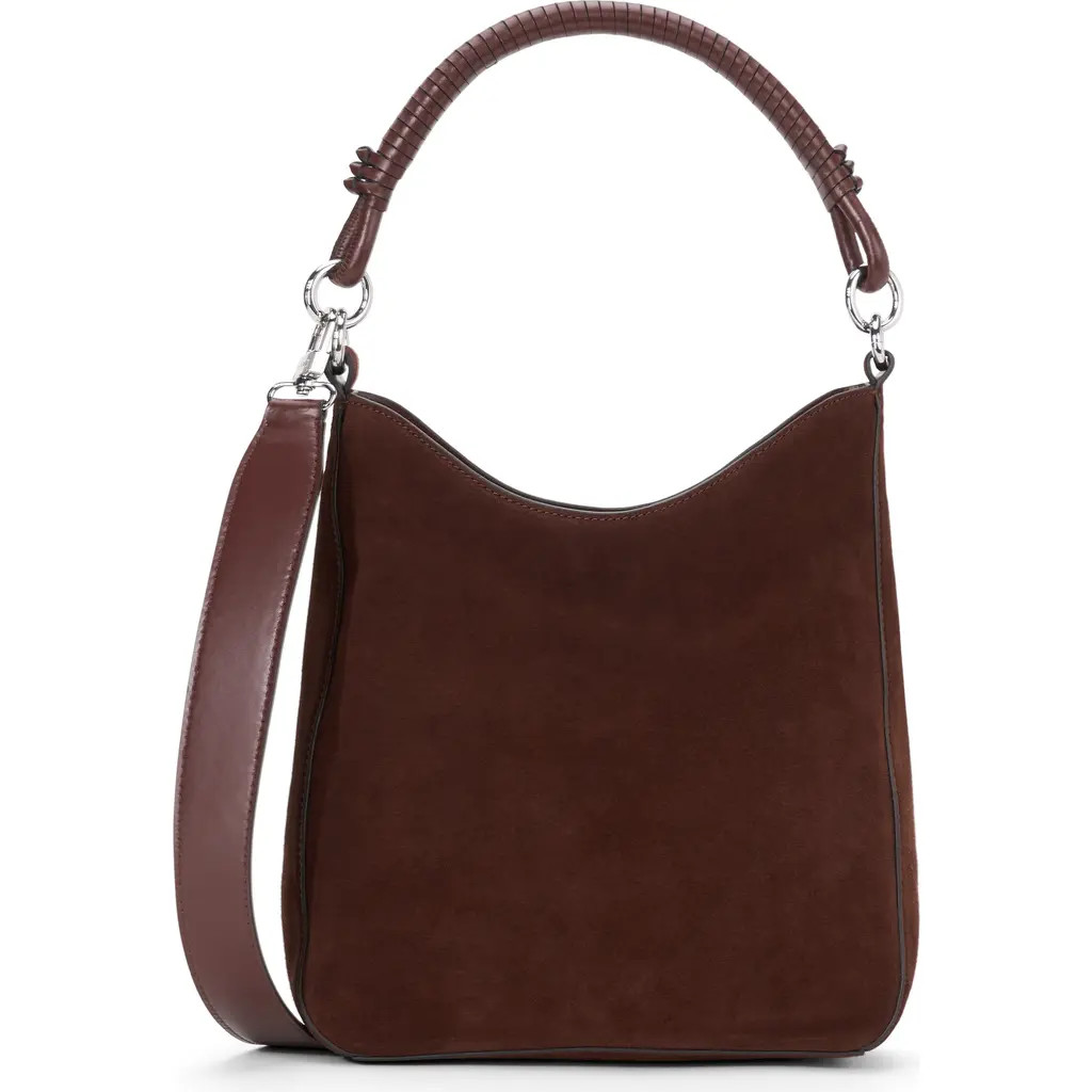 STAUD Mel Suede Shoulder Bag in Mahogany at Nordstrom | Nordstrom