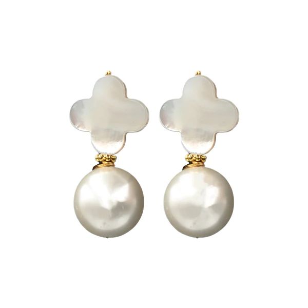 Kacey Earring, White Pearl | Hazen & Co