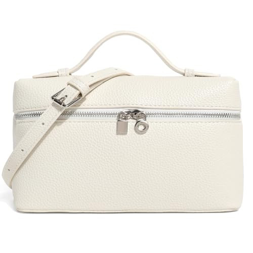 Crossbody Bag for Women Top-Handle Pouch Bag Designer Shoulder Leather Handbag Trendy Purse (Beige) | Amazon (US)