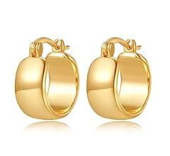 Gold Earrings for Women Girls,14K Gold Plated Lightweight Gold Hoop Earrings Hypoallergenic Earri... | Amazon (US)