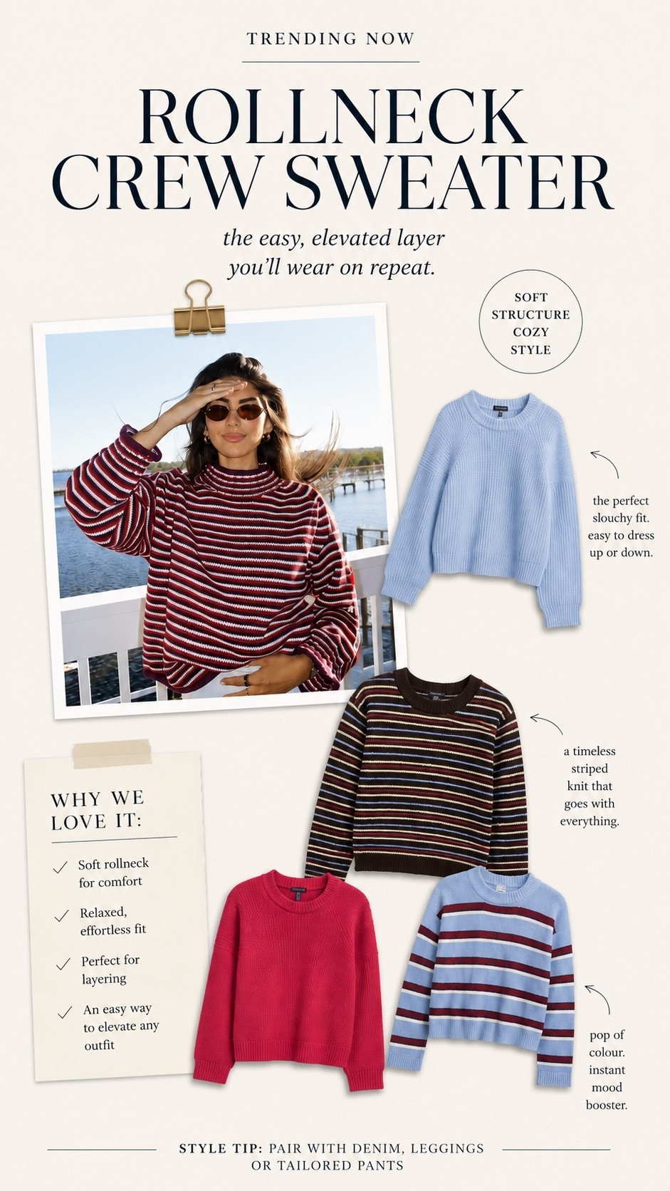 Trending now: Rollneck crew sweater

#LTKcanada #LTKsummer #LTKstyletip