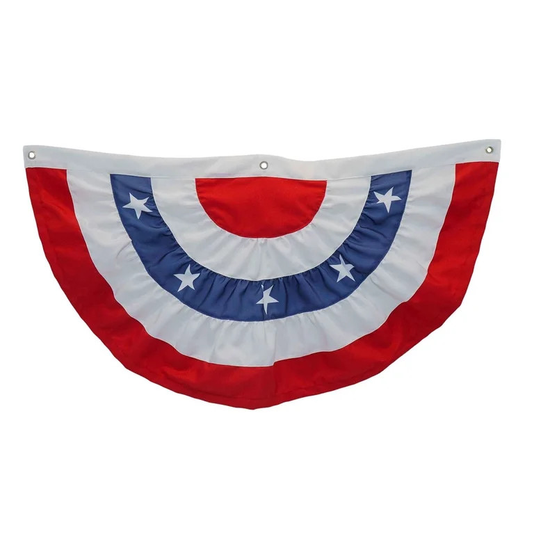 Patriotic Bunting, Red, White & Blue, 36" x 18", by My Texas House | Walmart (US)