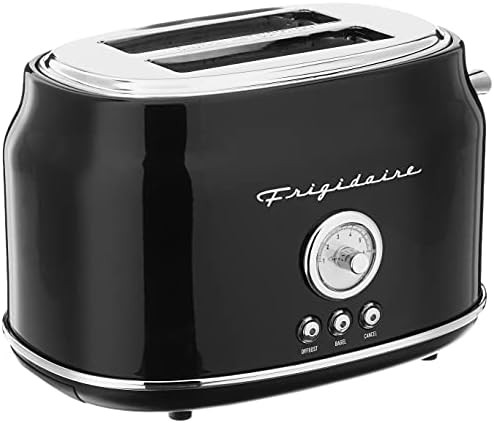 Frigidaire ETO102-BLACK, 2 Slice Toaster, Retro Style, Wide Slot for Bread, English Muffins, Croissa | Amazon (US)