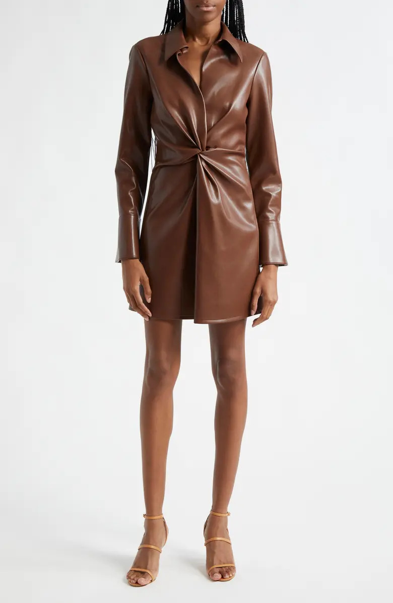 McKenna Long Sleeve Faux Leather Dress | Nordstrom