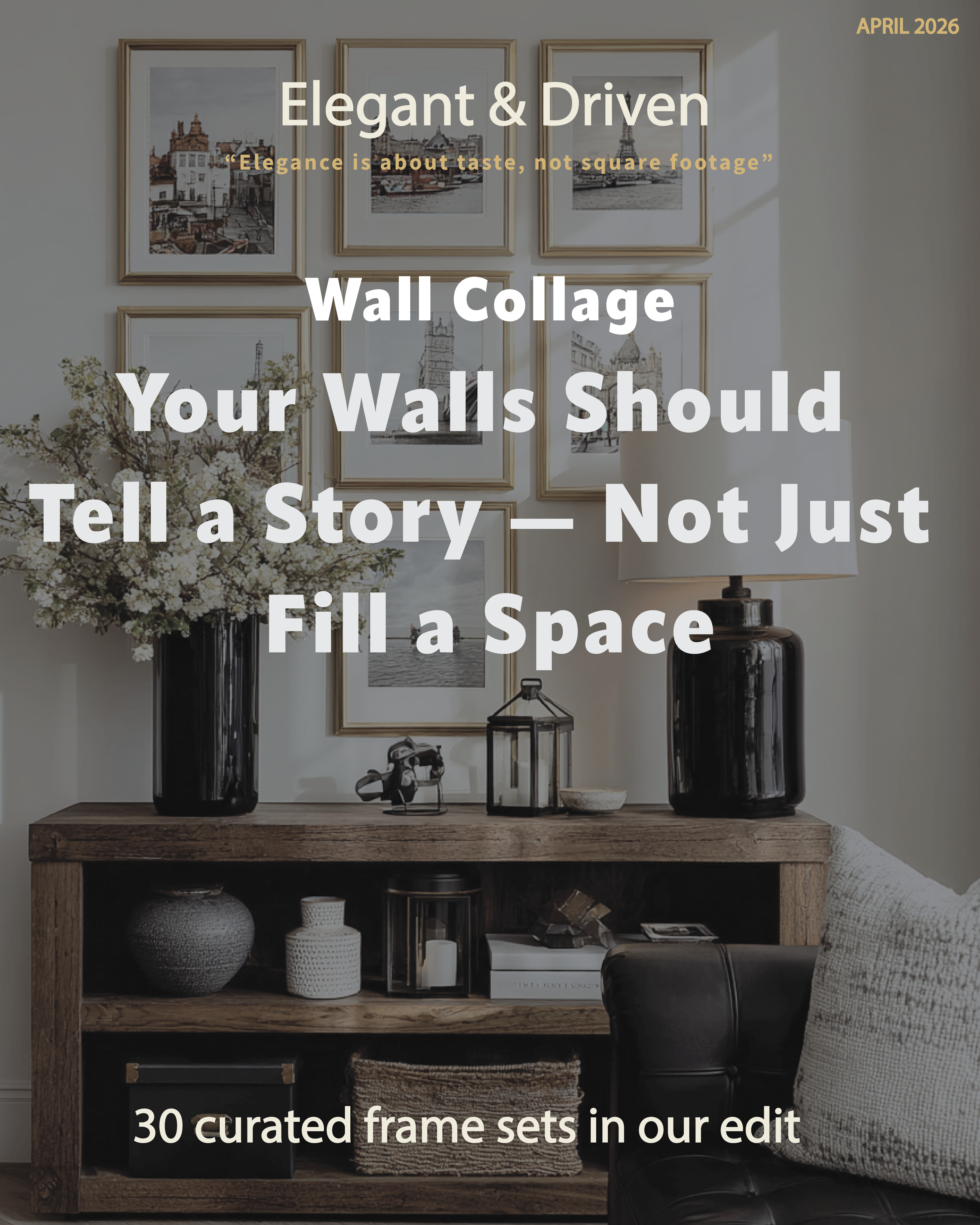 Most people think wall collages are about filling empty space.

But the ones that feel truly beautiful always have something else behind them —
a story.

Sometimes it’s a collection of family moments.
Sometimes it’s places you’ve been, or places you dream of going.
And sometimes, it’s simply a feeling — expressed through textures, tones, and art that speaks to you.

The difference is subtle, but you can feel it instantly.

A well-designed wall doesn’t feel crowded.
It feels considered.

It reflects your memories, your perspective, and the way you see the world —
not just what you chose to hang.

We’ve curated frame sets that help you create that balance,
so your walls don’t just look styled… they feel personal.

#ElegantAndDriven #HomeStyling #InteriorDesign 

 #LTKHome