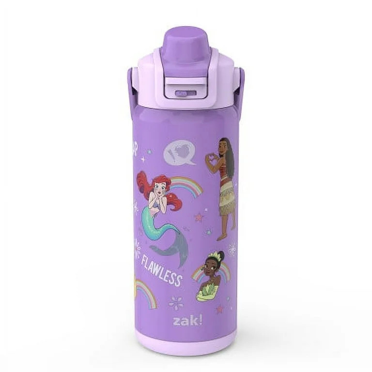 Zak Designs 20oz Princess Kids Straw Water Bottle, Stainless Steel Vacuum Insulated Liberty Bottl... | Walmart (US)