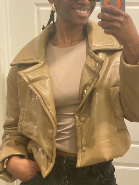 I was looking for a dressy neutral jacket that I could wear with a lot of outfits. Found this faux leather option that looks the part and I get so many compliments. 

Leather jacket, neutral jacket, casual outfit, faux leather jacket 

#LTKworkwear #LTKstyletip #LTKfindsunder50