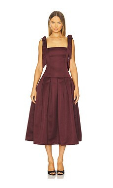 MORE TO COME Iva Midi Dress in Burgundy from Revolve.com | Revolve Clothing (Global)