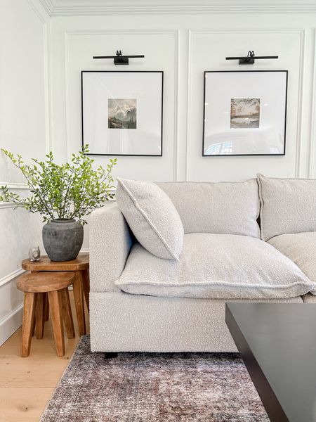 I love my boucle sofa. Can be customized as a sectional. It’s currently deeply discounted for Memorial Day! My gallery frames shown are 27” x 27”. 

#LTKSaleAlert #LTKStyleTip #LTKHome