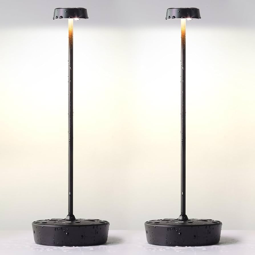 2 Pack Cordless Table Lamp Rechargeable Outdoor Waterproof Portable Battery Operated LED Table Li... | Amazon (US)