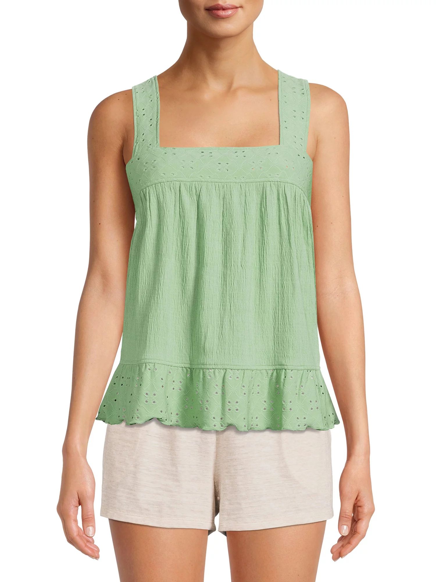 Secret Treasures Women's and Women's Plus Size Knit Gauze Tank Top - Walmart.com | Walmart (US)