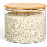 Laramaid 73oz 2Pack Glass Jar Canisters with Minimalist Labels, Round Pantry Jars with Bamboo Lid... | Amazon (US)