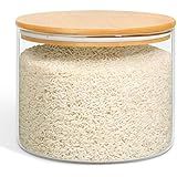 Laramaid 73oz 2Pack Glass Jar Canisters with Minimalist Labels, Round Pantry Jars with Bamboo Lid... | Amazon (US)