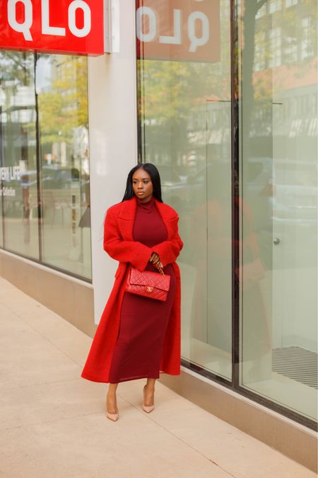 Loving red/burgundy Lately. ❤️ Link in my bio to shop this look. Happy Friday y’all 